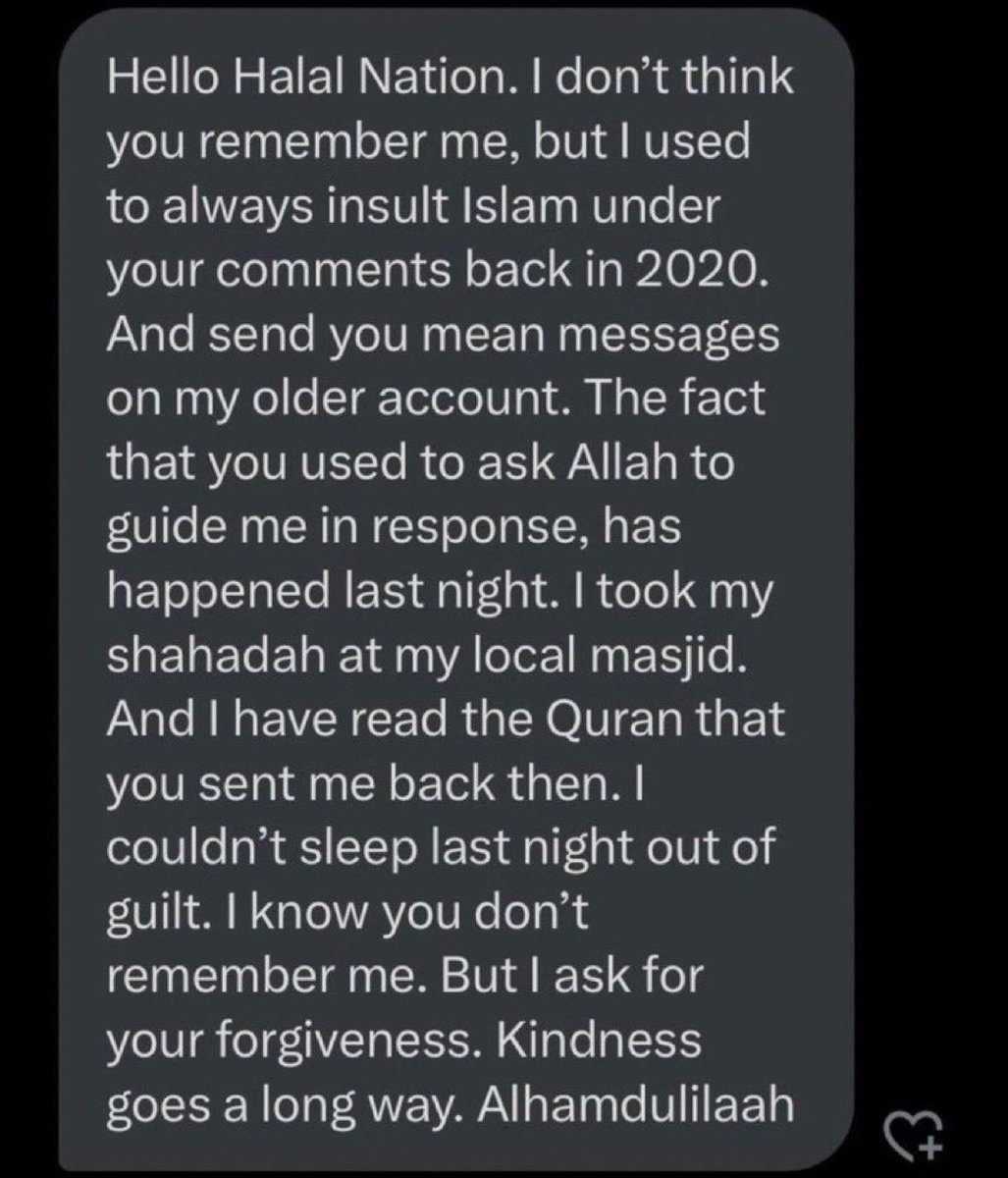 HalalNation_'s tweet photo. Best message I ever got 🥹❤️ https://t.co/8OnnFPf4vA