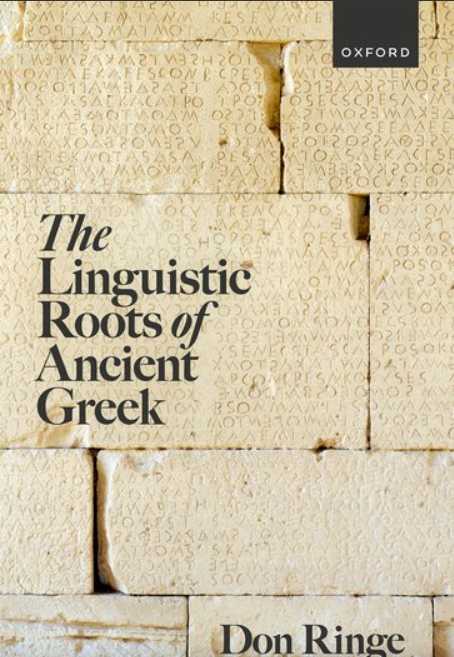 DiracGhost's tweet photo. My fascination with the ancient Greeks and my current interest in linguistics lead me to buy this fantastic and recent study (2024) of ancient Greek titled ''The Linguistic Roots of Ancient Greek'' by Don Ringe. 

This is more advanced text than the excellent ''Greek: A History of the Language and its Speakers'' by Geoffrey Horrocks, which I highly recommend for the debutants out there!

This week end I'm also reviewing chapters ''The Cambridge Grammar of Classical Greek'' and taking notes, in order to try and improve my very limited ancient Greek reading ability!