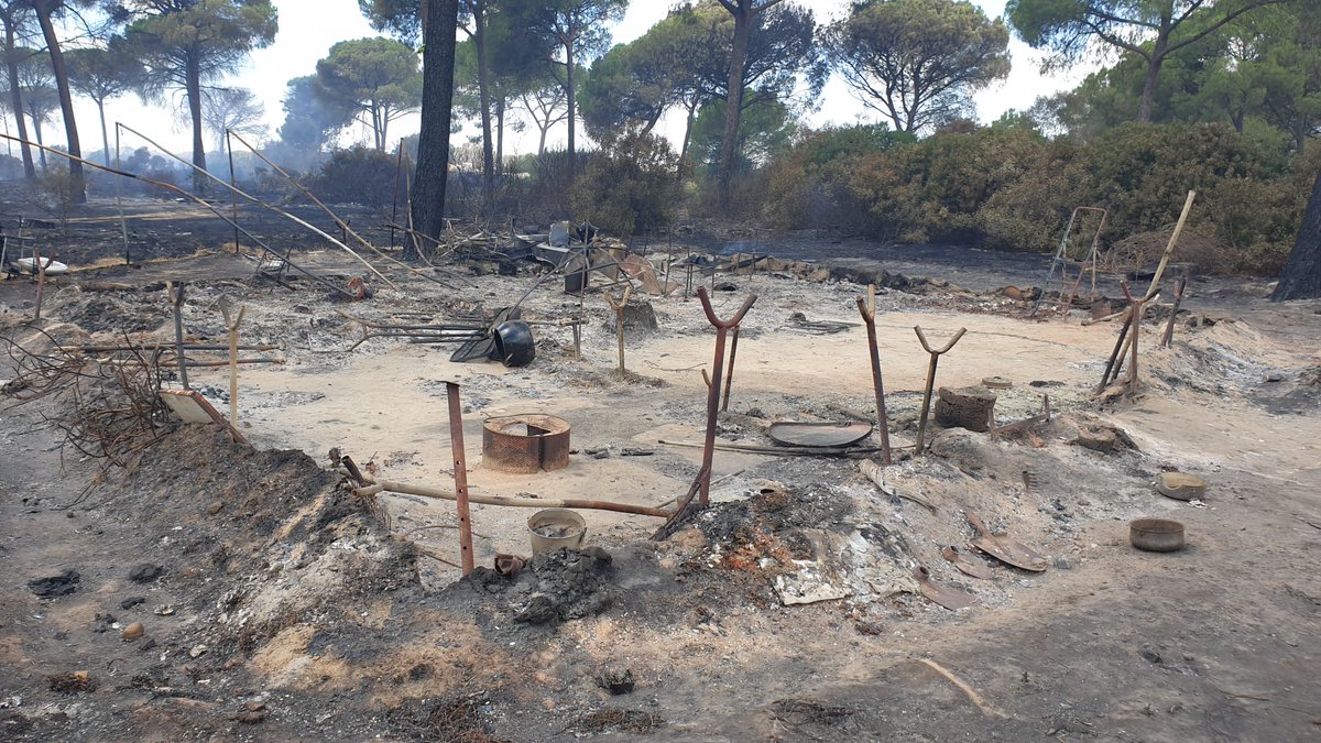 anajl2310's tweet photo. 🤬🔥Otro incendio, esta vez en el asentamiento de Moguer, cerca de Doñana. 
8 chabolas calcinadas. También han perdido todo lo que tenían. 
Cero ayudas, cero solidaridad, cero titulares.
Los nadie ya molestan hasta la temporada que viene.
#IncendioMoguer https://t.co/0Kac9IKeD1