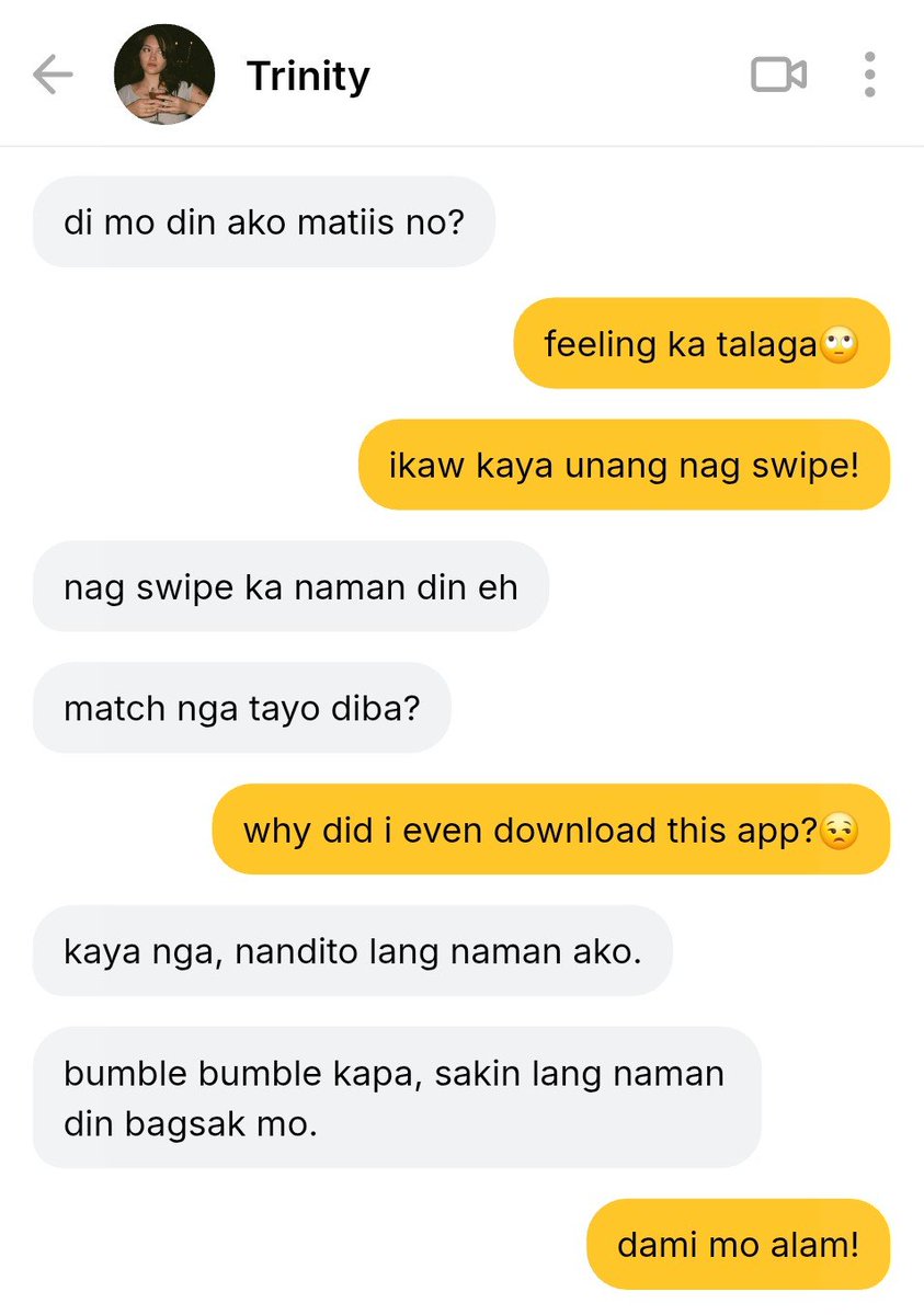 bubblearchives's tweet photo. #crashtos au, vic seeing trins profile on bumble.. and she swipes right bc why not.. right? https://t.co/RJux4t3jVd