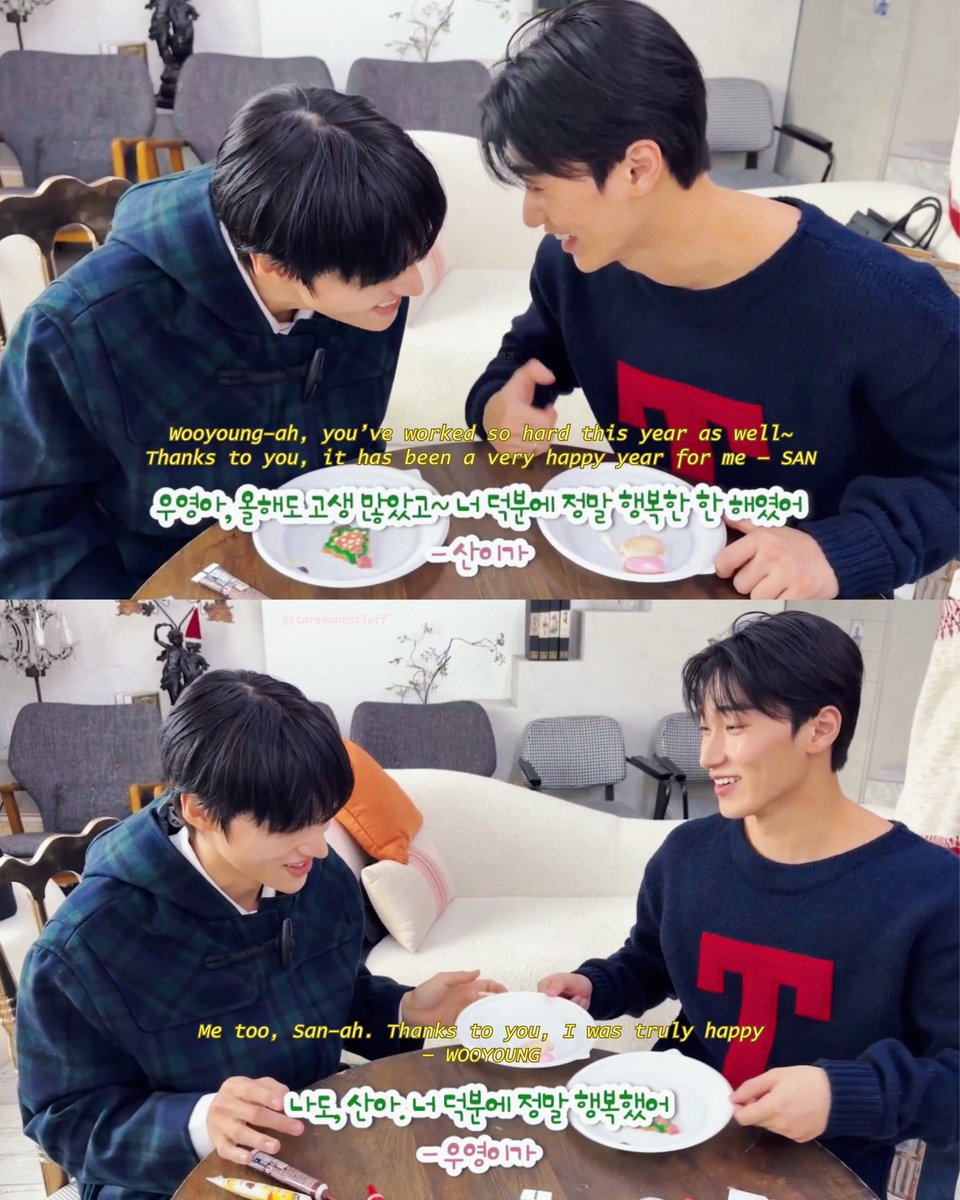 moonshapedfluff's tweet photo. 🐈: Wooyoung-ah, you’ve worked hard this year as well~ Thanks to you, it has been a very happy year for me

🐈‍⬛: Me too, San-ah. Thanks to you, I was truly happy

#woosan https://t.co/gmUHcznTto