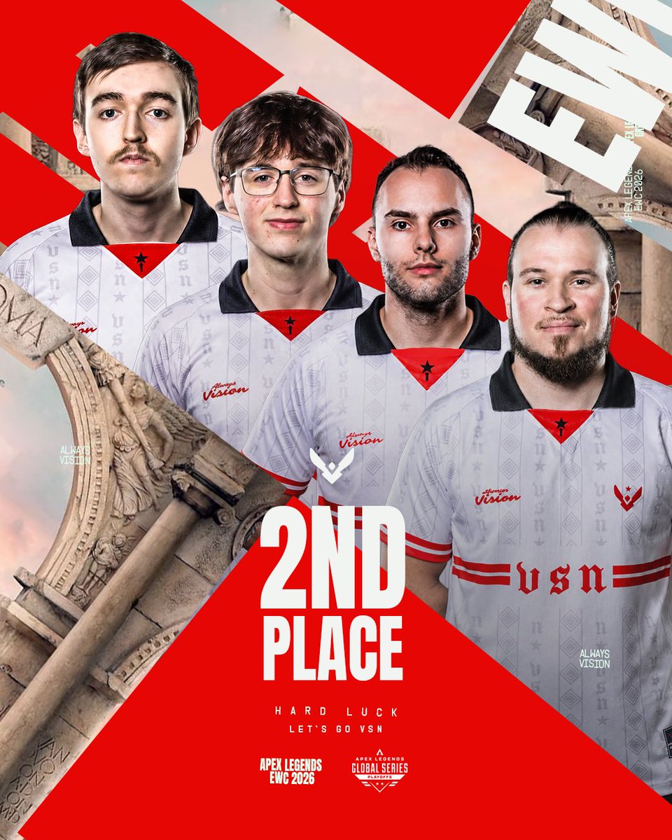 VisionEsportggs's tweet photo. 𝐖𝐞 𝐚𝐫𝐞 𝐭𝐡𝐞 𝐑𝐮𝐧𝐧𝐞𝐫-𝐮𝐩𝐬 𝐨𝐟 𝐀𝐋𝐆𝐒 𝟐𝟎𝟐𝟔 𝐒𝐩𝐥𝐢𝐭 𝟏 𝐏𝐥𝐚𝐲𝐨𝐟𝐟𝐬 𝐚𝐭 𝐭𝐡𝐞 𝐄𝐖𝐂 🏆

رسمياً حنّا وصيف كأس العالم للرياضات الإلكترونية للعبة أيبكس ليجندز 🥈 

بعد سيطرة و أداء خارق مثَّلنا فيه الوطن أفضل تمثيل 🇸🇦

#EWC26 | #AlwaysVision https://t.co/cZciLWMCXZ