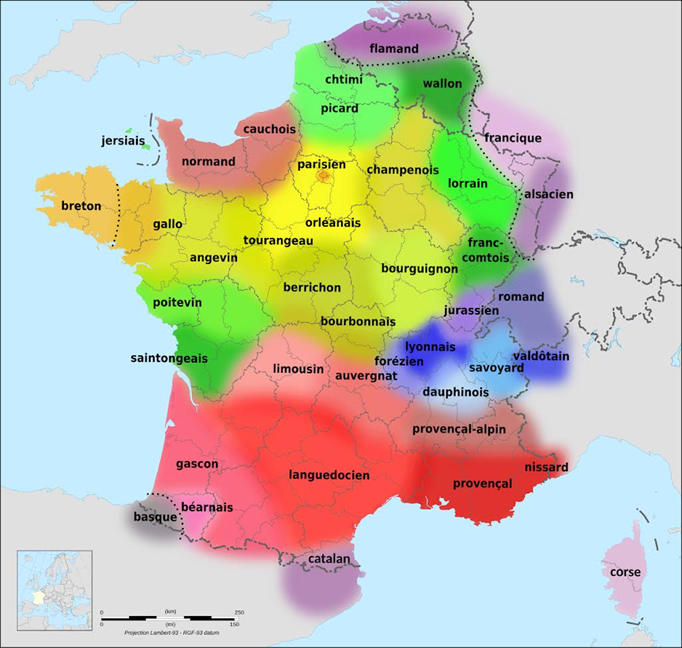 PostRubikon's tweet photo. Antes de la Revolución Francesa allá se hablaba occitano, alemán, francés, bretón, vasco, catalán... Luego se forzó el francés para uniformizar la sociedad y darle estabilidad al nuevo Estado. El Estado obtuvo una identidad común, pero se perdió toda esa riqueza cultural europea. https://t.co/6JbAcMpm9m