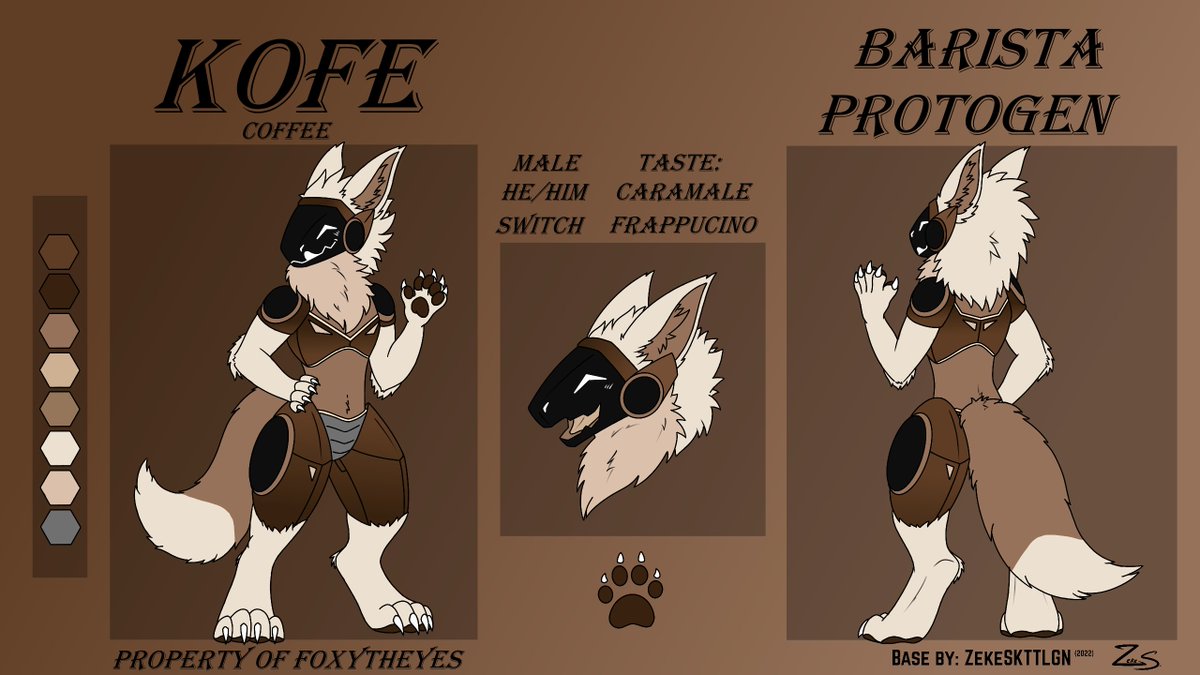 HungrySnako's tweet photo. A Barista protogen that is kind and sweet and stores coffee inside his belly, constantly brewing it and a cream in his balls. If you will ask him nicely he might turn you into creamer
OC belongs to my boyfriend :3 https://t.co/7Et57dnZp6