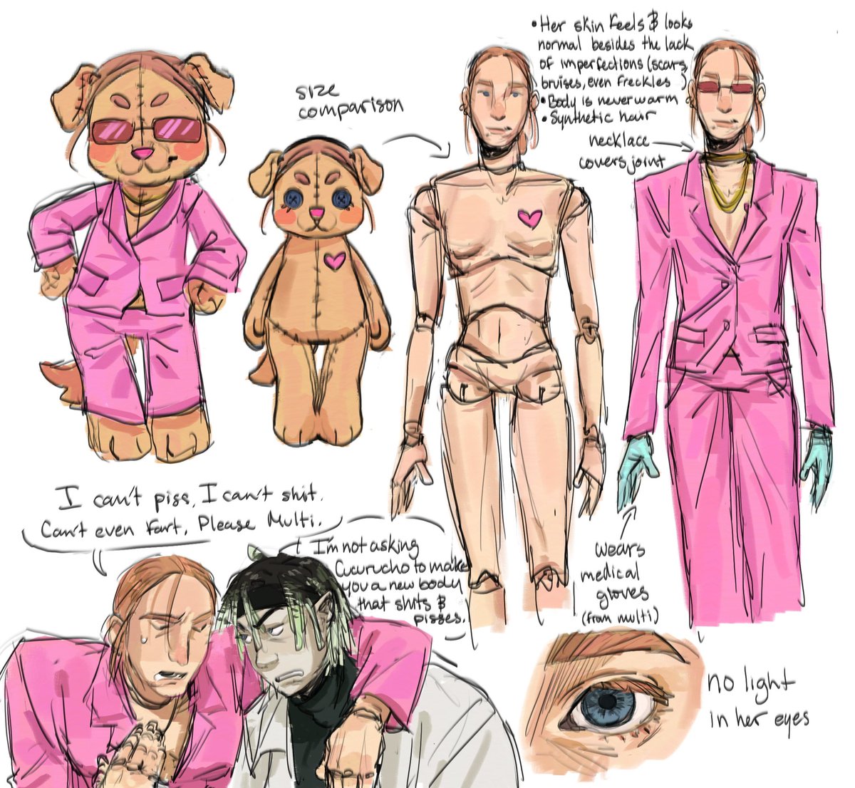 pump_upthejam_'s tweet photo. Plushie B headcanons, I gotta too deep into what the differences would be between her og body and her new fake one,, https://t.co/d2wkO49I4n
