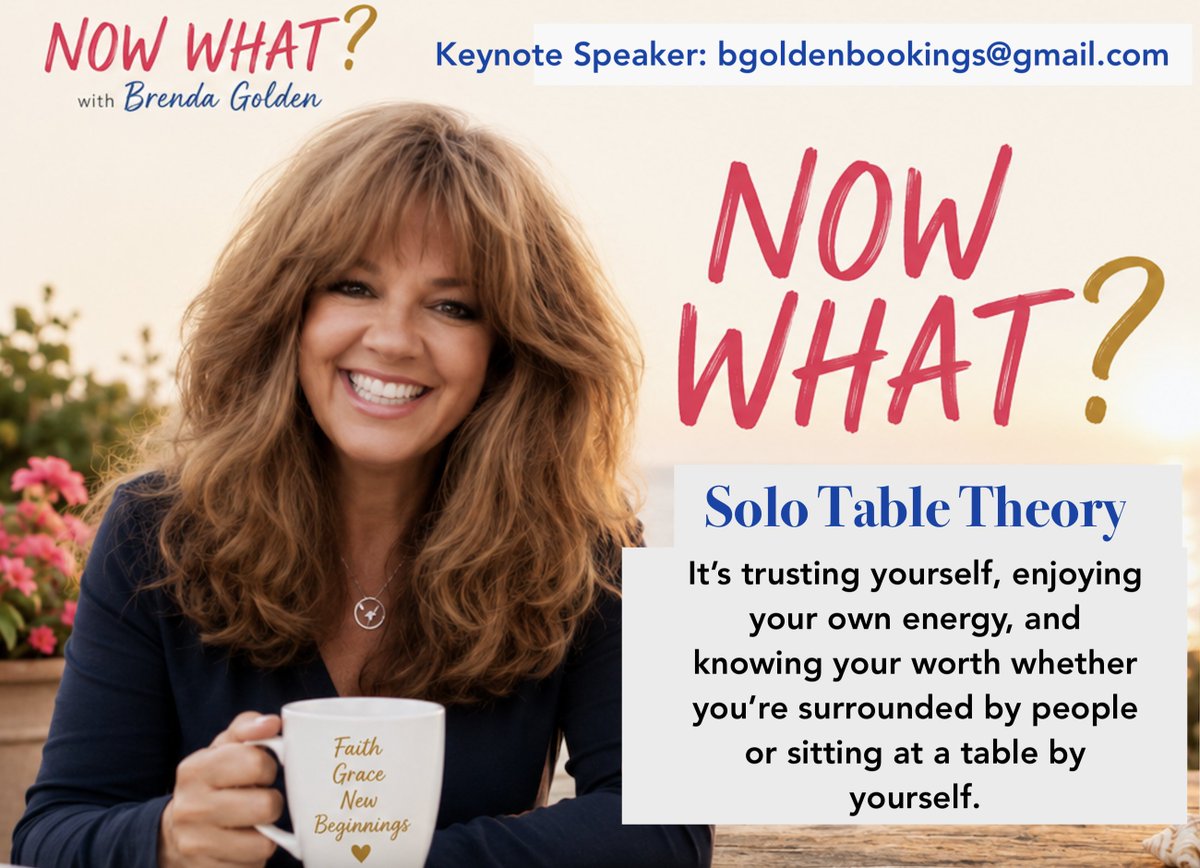 BrendaGoldenSMM's tweet photo. #keynotespeaker #midlife #newbeginnings #beginagain #prayer #faith #author #nowwhat https://t.co/oXEh5xArJV