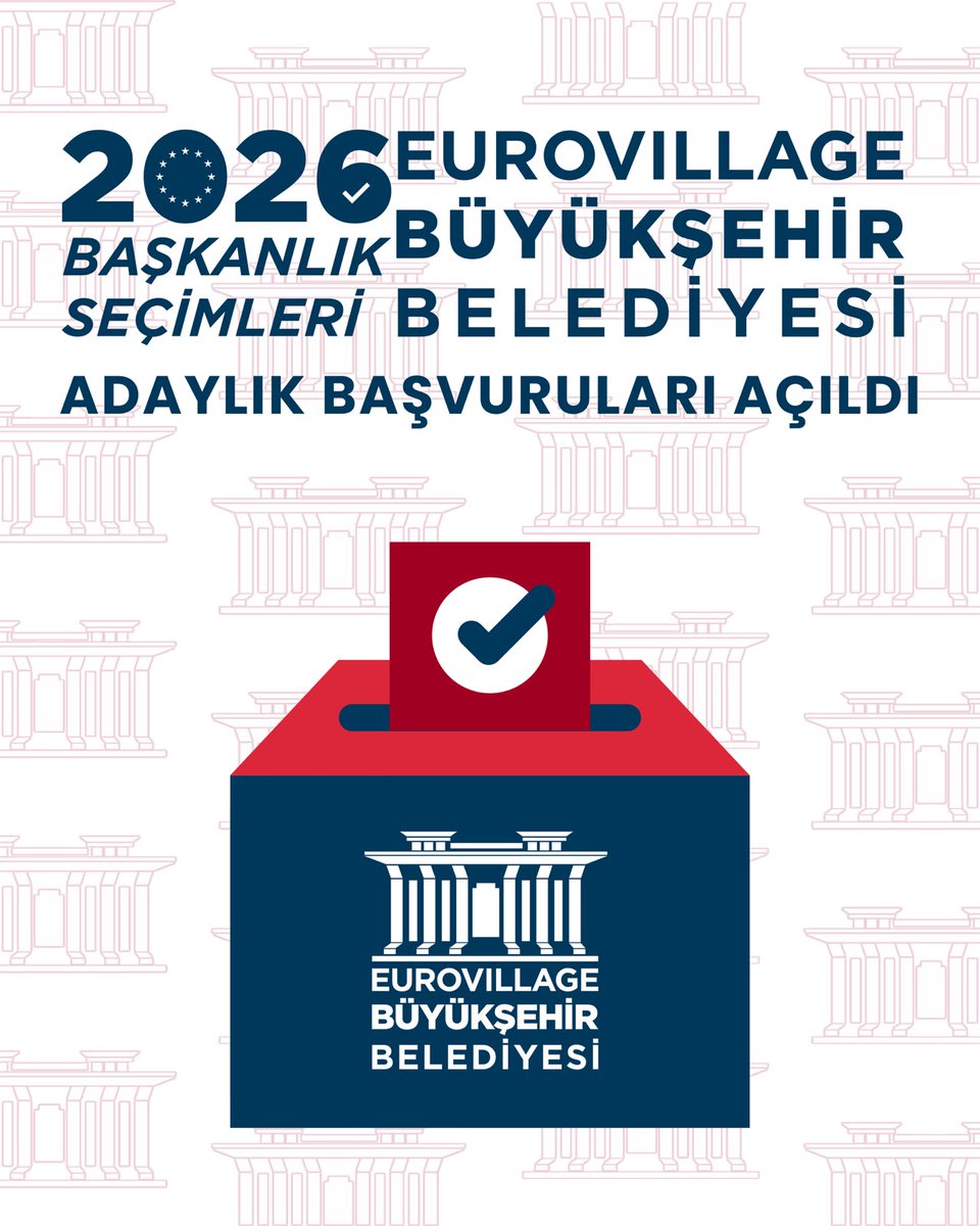 EurovillageBB's tweet photo. Eurovillage Başkanlık Seçimleri Adaylık Başvuruları Açıldı!

2026 Eurovillage başkanlık seçiminde başkan adayı olmak isteyen vatandaşlarımızın bize ulaşması gerekmektedir. 
14.07.2026 adaylık için son tarihtir. 

Daha sonrasında ise seçim resmi olarak başlayacaktır. https://t.co/2cGp0ll6ag