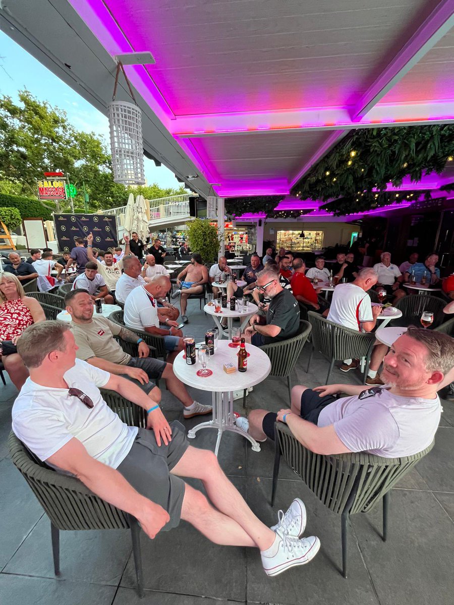 SQPresents's tweet photo. Braithwell Wickersley Bramley and more over in magaluf ready and primed for the match @CocoBongos_maga #ssnthreelions https://t.co/QlBTWbVqOd