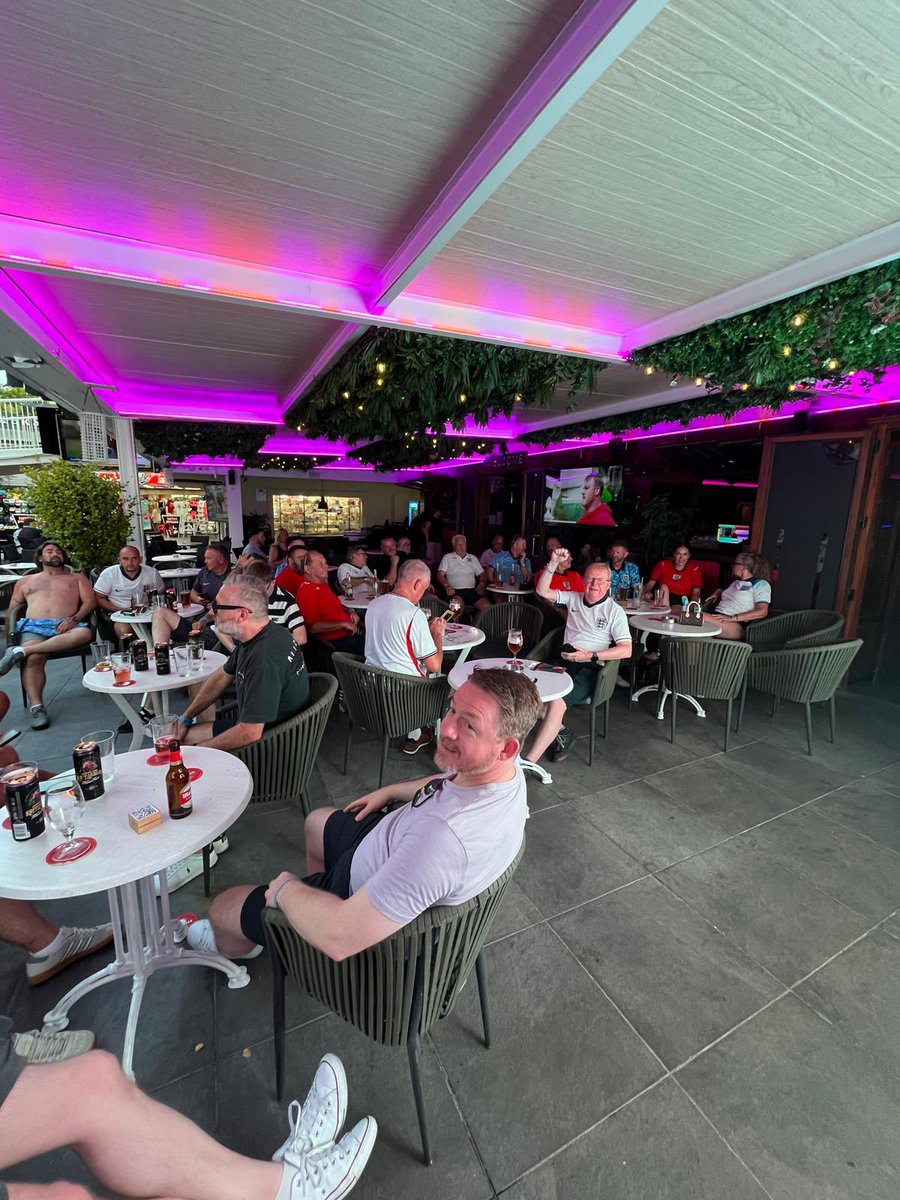 SQPresents's tweet photo. Braithwell Wickersley Bramley and more over in magaluf ready and primed for the match @CocoBongos_maga #ssnthreelions https://t.co/QlBTWbVqOd