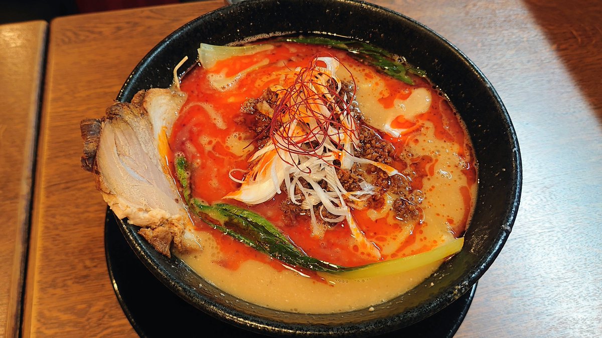 ka2eka2e's tweet photo. 暇人おゆはん
冷やし担々麺大盛＋半ライス
担々麺2辛大盛
キン冷え＆アツアツ担々
ごちそうさまでした
#麺屋次男坊 #柏崎市 https://t.co/shleitycUC
