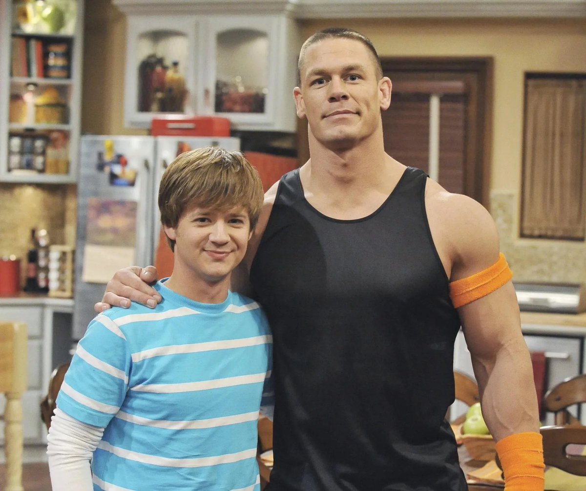 Fightful's tweet photo. John Cena reunited with Jason Earles at Nostalgia Con https://t.co/FfTLe1qtwX