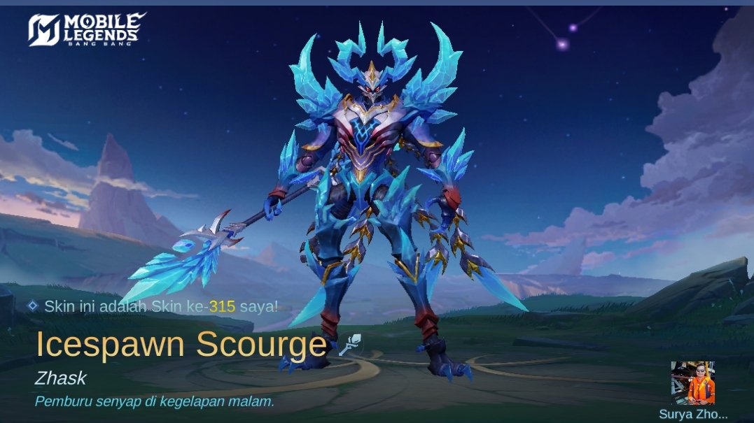 Zhooty's tweet photo. Saya baru saja mendapatkan Skin baru Icespawn Scourge di Mobile Legends: Bang Bang! Ayo kita berhadapan melawan Player MOBA terbaik dunia bersama-sama! 
https://t.co/GIRC1oOYdx https://t.co/OMT4XSx9oG