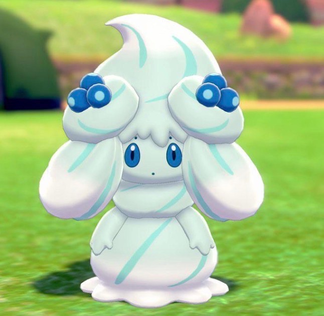 _pinkini_'s tweet photo. i feel like shadow milk would unironically have milcery as a pokémon and if he were to evolve it into a alcremie, he 100% will use the blueberry sweets topping in order to do the rotating method.
example on the third image of what the fuck im saying about the evolution.🥹 https://t.co/JKDxaRCj4T