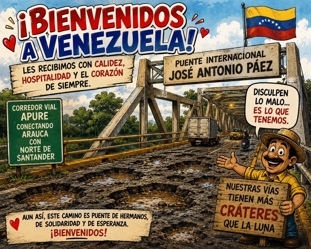 juancrogue's tweet photo. #Mancheta
Solicitan la apertura de un corredor vial por Apure y Táchira para conectar al departamento de Arauca en Colombia tras emergencia por las lluvias y la caída de puentes. En medio de esa contigencia hay una realidad que innegable la mala vialidad por Apure. https://t.co/hM6wE24d04