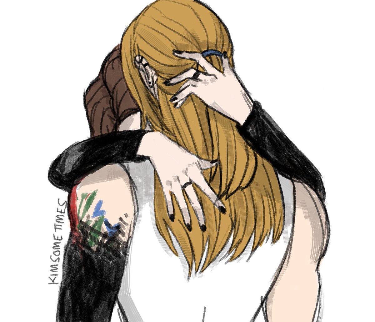 KWhite121355's tweet photo. big butch, older, long blonde-haired Chloe, possessive Max 🤤 (haven't drawn in a while so quickly drew this to get back into it 😌) #pricefield https://t.co/pm6Y8c2nxA