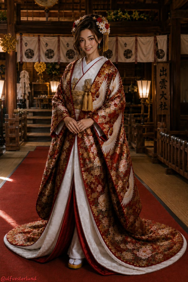 ulfvesterlund's tweet photo. Uchikake
#Fashion #Japan #Kimono
#JapaneseBride #Uchikake #IzumoTaisha #JapaneseWedding #EnMusubi #DigitalArt https://t.co/l2pKrCJHsN