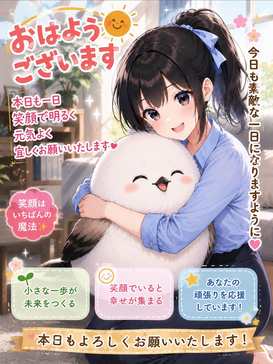 おはようございます😊 本日も一日笑顔で明るく元気よく 宜しくお願い