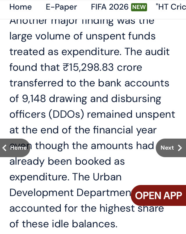 DivekarChetan's tweet photo. @GoldenEye_6 15000 crores almost gayab. Unspent amount treated as expenditure. 🤦🏼‍♂️ https://t.co/mHsYSC0a3P