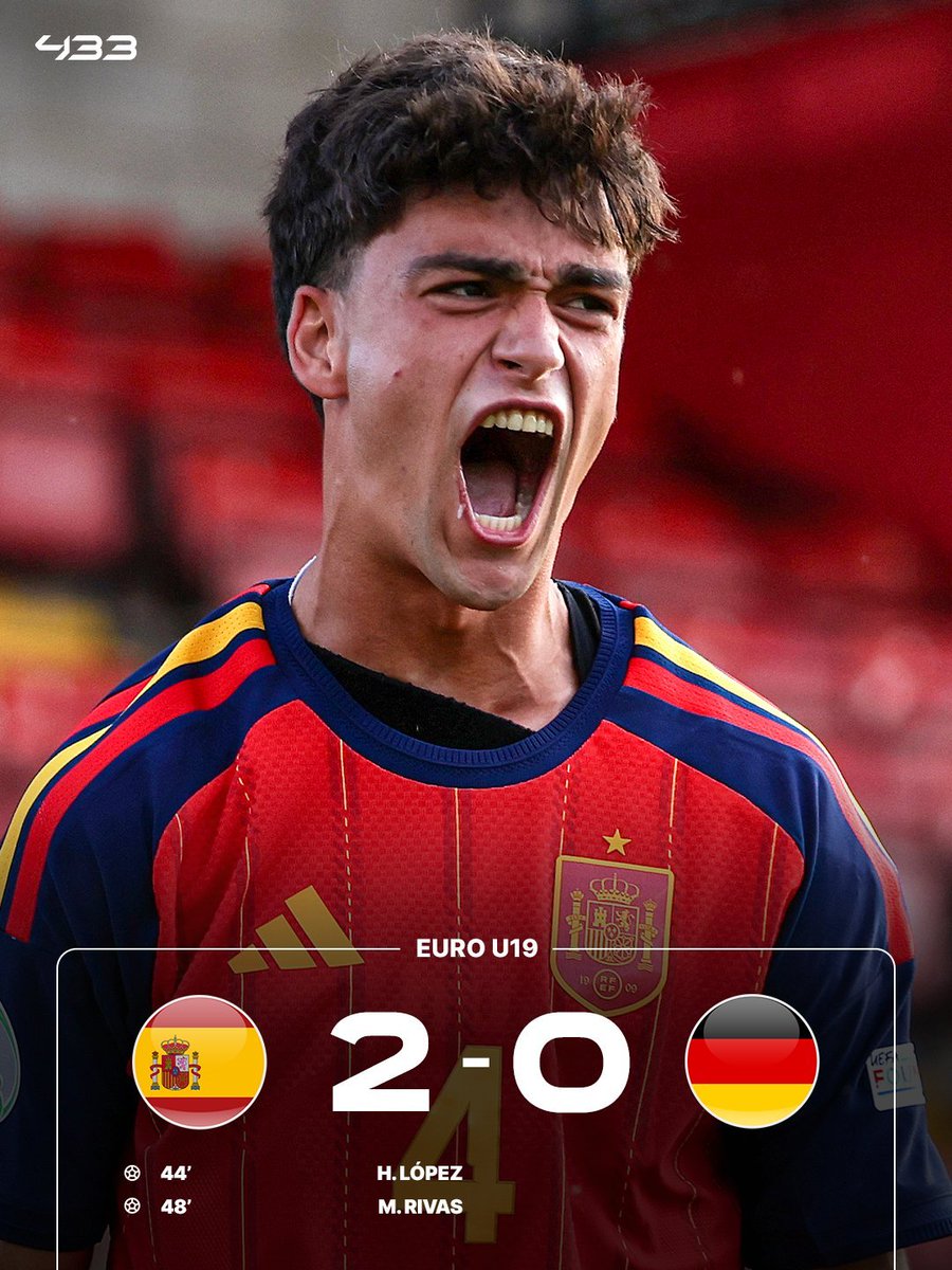 EspanaXtra's tweet photo. 🏆 EL RECORRIDO DE ESPAÑA PARA SER CAMPEONES DE LA EURO SUB-19

🏴󠁧󠁢󠁷󠁬󠁳󠁿 Gales 0-7 España 🇪🇸
🇩🇰 Dinamarca 0-3 España 🇪🇸
🇪🇸 España 4-0 Alemania 🇩🇪
🇪🇸 España 3-0 Croacia 🇭🇷
🇪🇸 España 2-0 Alemania 🇩🇪🏆

🤯💎 19 GOLES A FAVOR. 0 EN CONTRA. https://t.co/qIfhbsRpuE