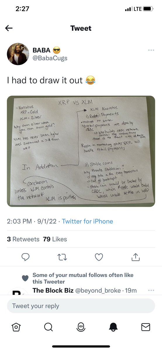 mat24019964's tweet photo. So far Baba was way wrong 😑 on XLM !! Many gonna wish they bought more xlm ! https://t.co/3okK4oo6wR