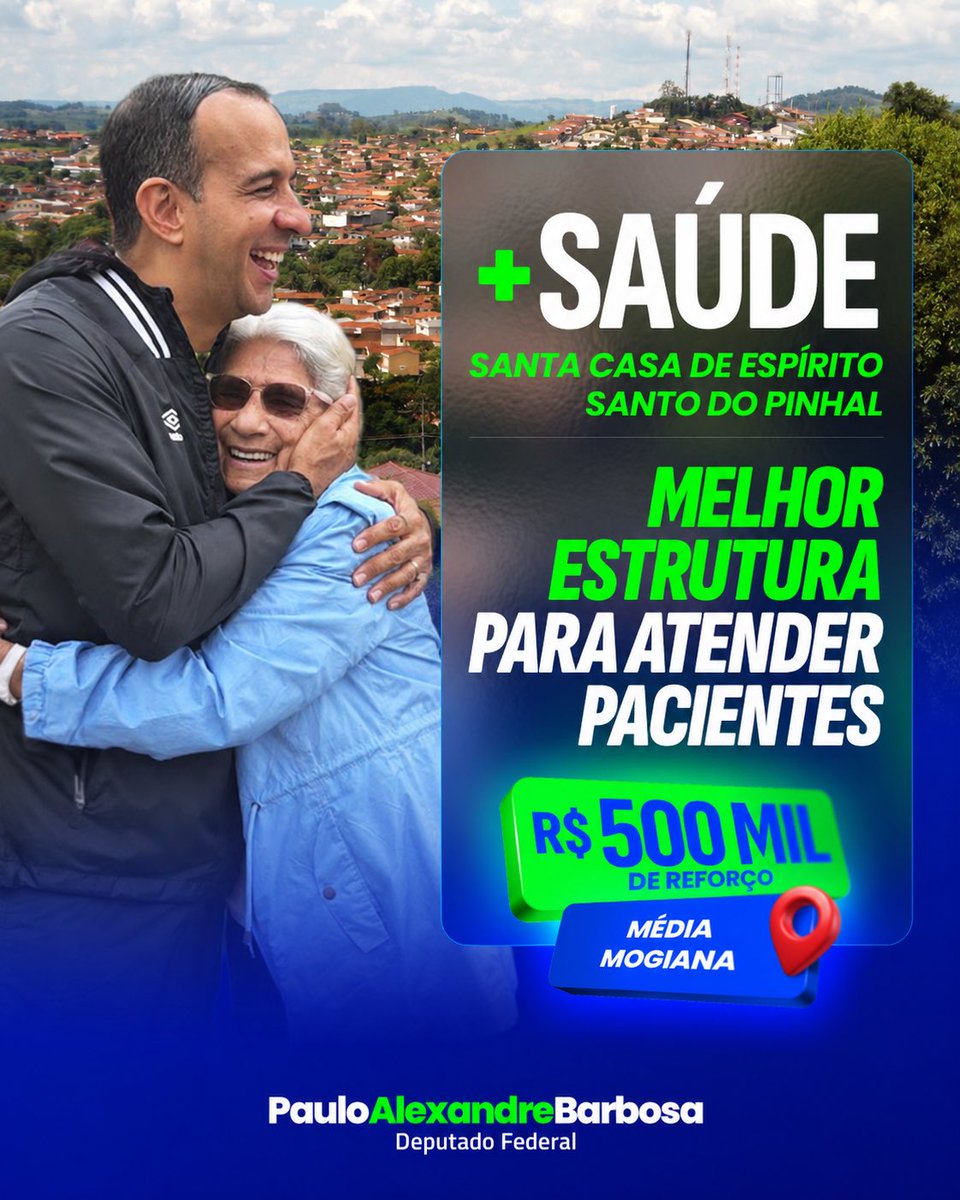 pauloabarbosa's tweet photo. + SAÚDE PARA A REGIÃO MÉDIA MOGIANA!

A rede de saúde se mantém de pé todos os dias graças ao trabalho das instituições que estão na linha de frente do atendimento. Na Santa Casa do Espírito Santo do Pinhal, o atendimento contará com R$ 500 mil de reforço destinados + https://t.co/m5DkgEAy6G