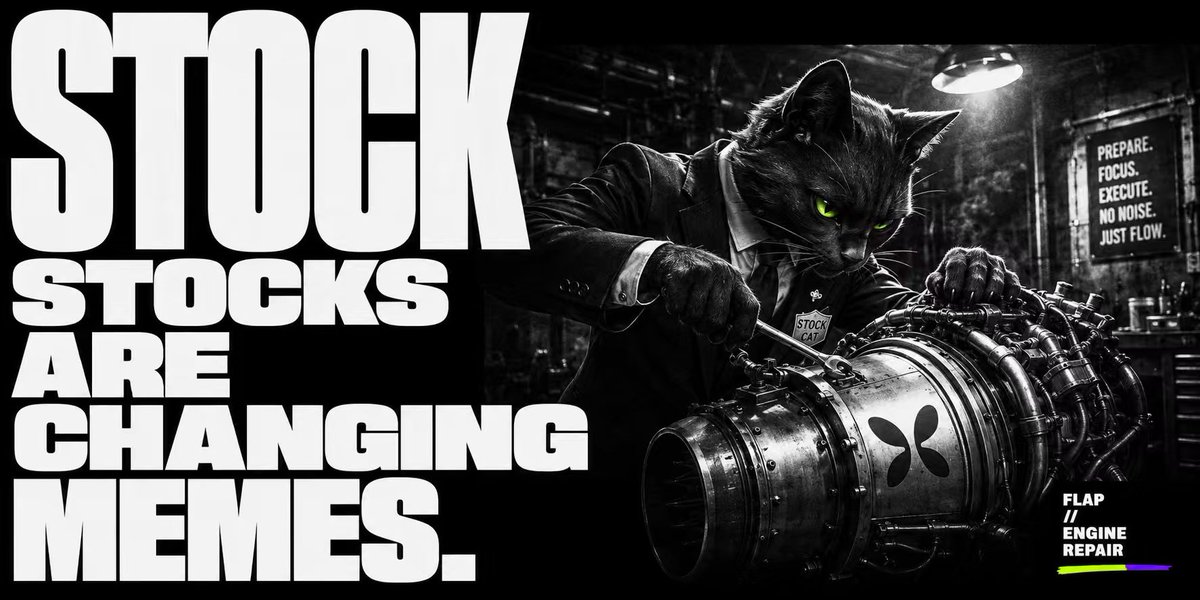 STOCKCAT_ROBIN's tweet photo. Traditional stocks are slow. Memes are fast. We are fixing the engine.

Fusing global capital market culture with on-chain liquidity on @flapdotsh.

Prepare. Focus. Execute. $SCAT https://t.co/bbolqFXDrV