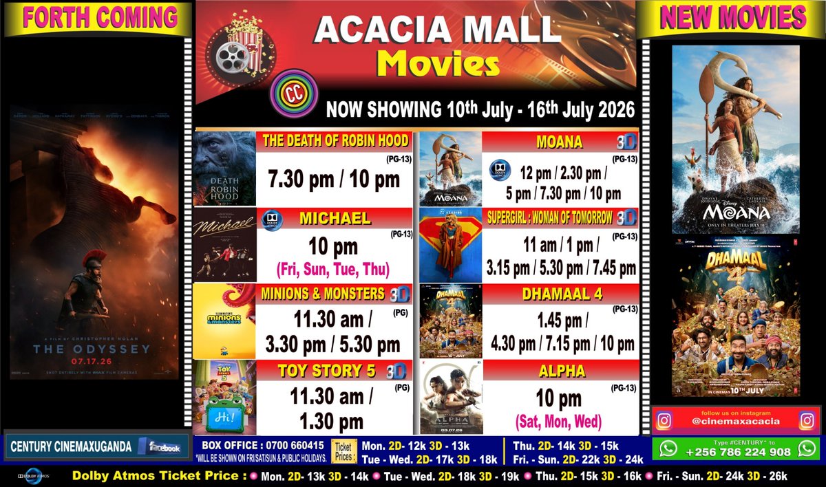 nbstv's tweet photo. Whether you're in Acacia Mall, Metroplex Shopping Centre or Arena Mall, there's something for everyone this week.
Grab your tickets and enjoy the big screen @CinemaxUg

#CenturyCinemaxUg #NBSUpdates https://t.co/CPrYS7tuCV