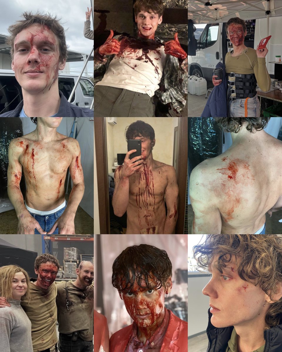 newdiaryentry's tweet photo. hunter doohan covered in blood. yes god. https://t.co/xThLkropaj