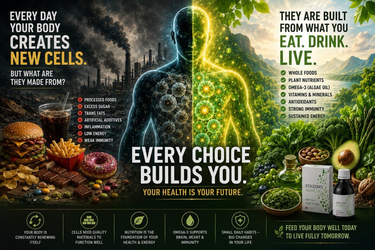 atimukta's tweet photo. Your body creates new cells every day.
The real question is:
What are they made from?
Every meal becomes part of you.
🌿 Choose your building materials wisely. https://t.co/Li3oqFYBLF