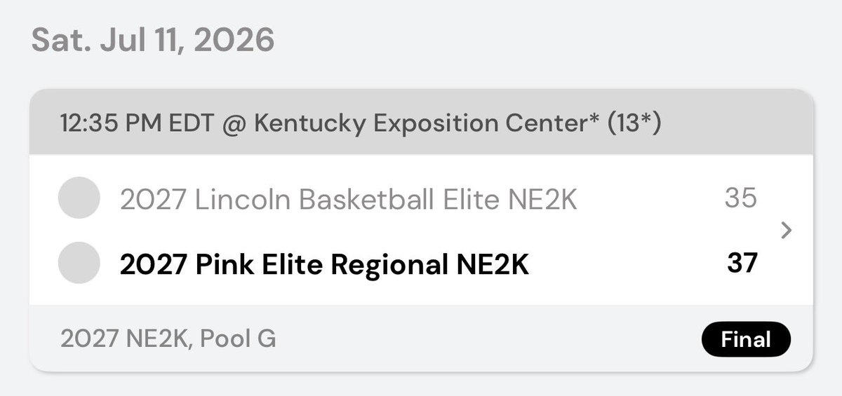 pinkeliteclub's tweet photo. 2027 Regional defeats Lincoln 💪 https://t.co/uoVywRMVDA