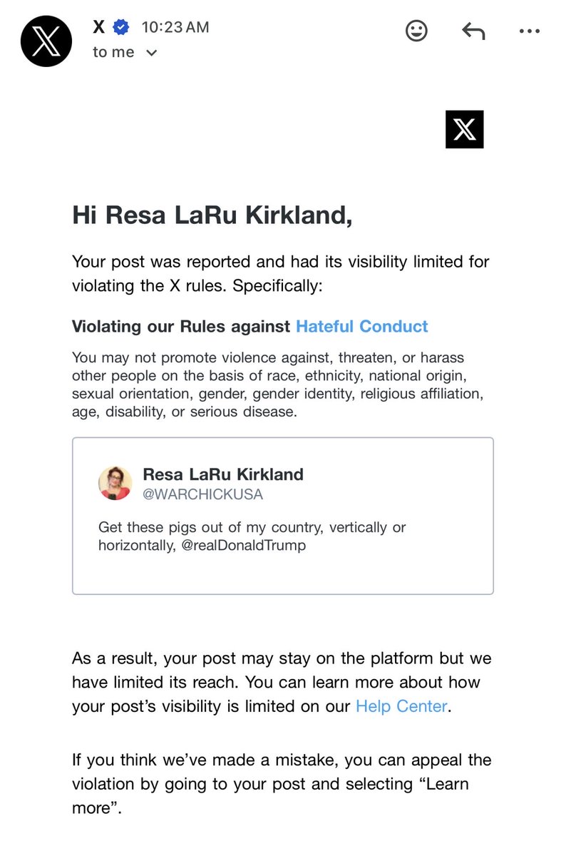 WARCHICKUSA's tweet photo. Get these pigs out of the X building, @elonmusk , and stop with the flaccid Commie illegal targeting ! 

Violating my Constitutional 1st ammendment right, @AAGDhillon https://t.co/CriXIminMA