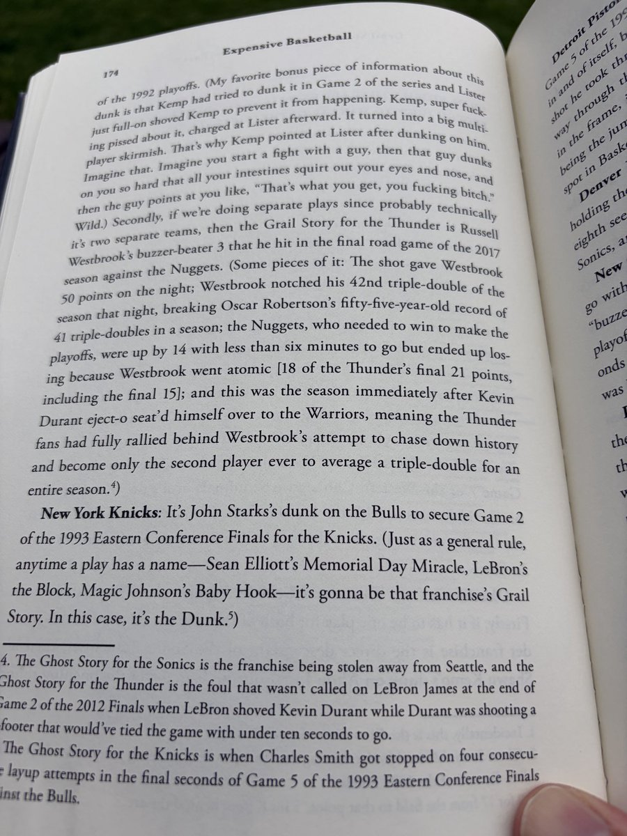 SketchtheJ's tweet photo. Hey @SheaSerrano, just got to the “Grail Stories &amp; Ghost Stories” chapter of “Expensive Basketball” and wondered if OG’s tip-in supplants the Starks dunk now. The people need a ruling. https://t.co/oErIxriCzj