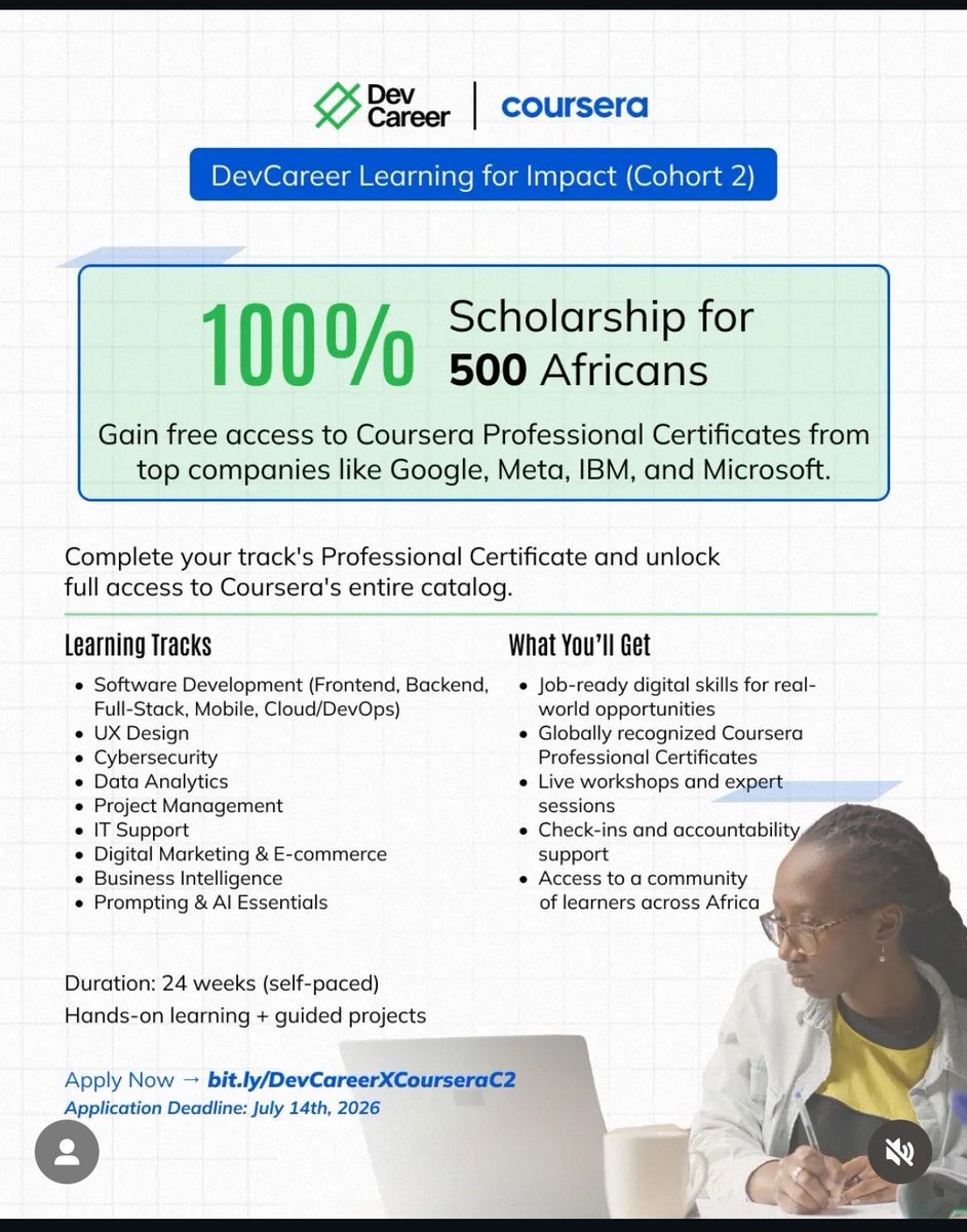 SproutHRJobs's tweet photo. 🔥 FREE TECH SKILLS UPGRADE: 8 Ongoing #Bootcamps, #Internships & #Scholarships (July 2026)

🏢 Providers: DevCareer, IBM, Lagos State, Busha, Datafrik, WEP, Winbert Foundation, ADBI
🚀 Opportunities: Fully Funded Tech Bootcamps, Global Certificates & Learning Paths
💼 Eligible: Students, Graduates, NYSC Members, Professionals & Tech Beginners
⏰ Deadline: Ongoing (Apply Before Portals Close!)

Available Programs & Tracks: