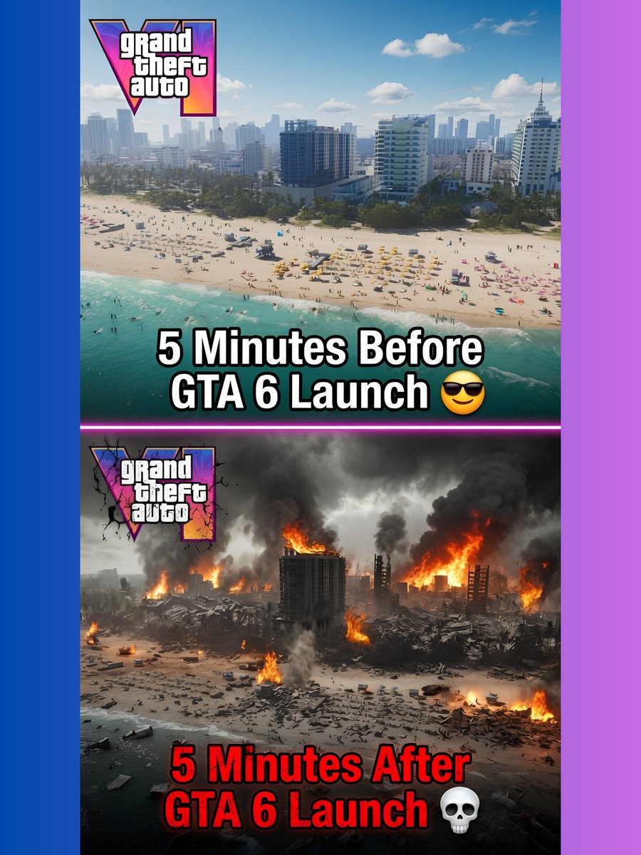 GTA6EndGame's tweet photo. GTA 6 servers 5 minutes after launch 💀 This is gonna be us fr… who else is ready to cause absolute mayhem on day one? #GTA6Launch https://t.co/u5gcNGM4DG