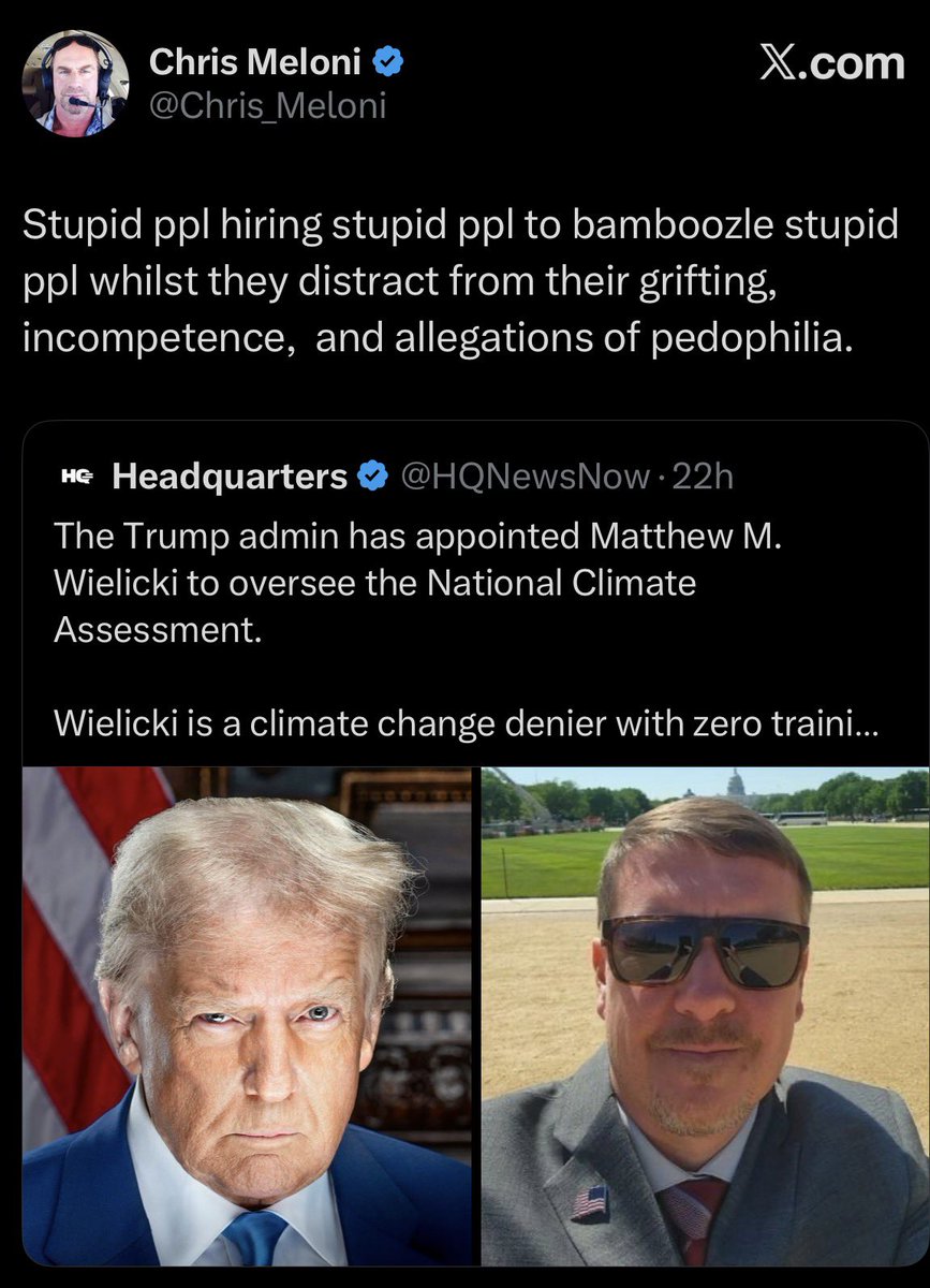 ChrisMartzWX's tweet photo. Hey @Chris_Meloni,

You’re a great actor, but you don’t know squat about science. 

But I do. And so does Dr. Wielicki. I am a degreed meteorologist. He is a trained geochemist. He is more than qualified for this role to head the U.S. Global Change Research Program.

I’d tell you to stick to acting on Law & Order: Organized Crime, but your show got canned by NBC a few months ago. Unlike you, Doc has a job. 

Would you like to debate climate change on live television? I’m down.