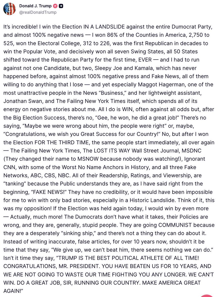 BrandoRepublic's tweet photo. President Trump rips the Fake News for the despicable amount of negative news they push along with the Democrats concerning his presidency. 

He torched them like only he can. https://t.co/RUDFUKYjhH