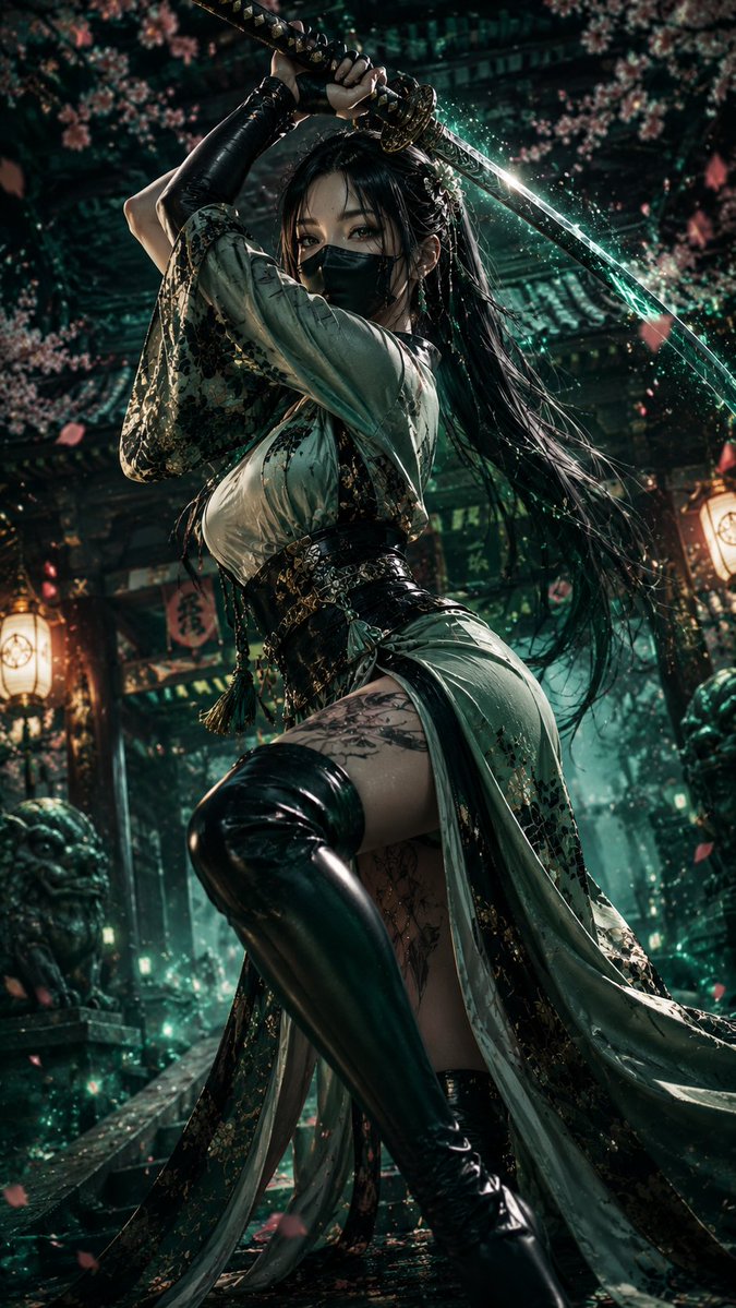 sophiasworld_17's tweet photo. Beneath falling cherry blossoms, the masked samurai warrior raises her blade. Surrounded by emerald light, traditional architecture, and graceful combat, she radiates pure determination. โ๏ธ๐ธ๐ค
#SamuraiWoman #Katana #MaskedWarrior #CherryBlossoms https://t.co/TuajwFYaYI