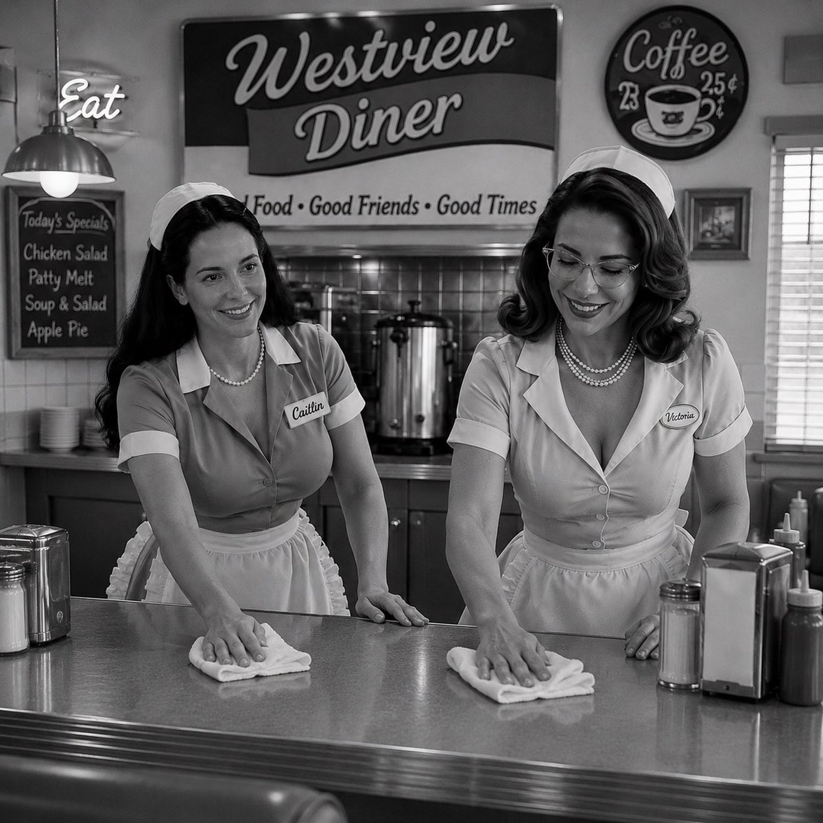 StepfordVicKate's tweet photo. Helping @WestviewCaitlin getting the counter ready for the dinner rush it’s been a busy fun day at the diner I couldn’t ask for a team 

@YelenaTheWidow @WonderWifeNo1 https://t.co/85rXqgb80L