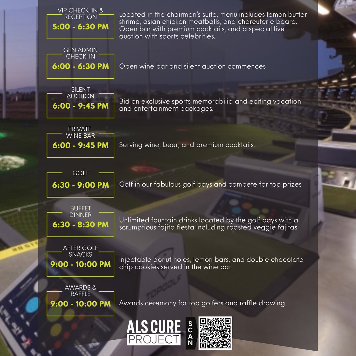 alscureproject's tweet photo. Announcing the 5th annual Topgolfin’ to Cure ALS with former Oakland Athletics players Stephen Piscotty and Tyson Ross.   Enjoys dinner, drinks, auctions and 3 hours of fun Topgolf games.

Get your tickets here:  https://t.co/t1YVOblvxE https://t.co/RfClWKfGdx