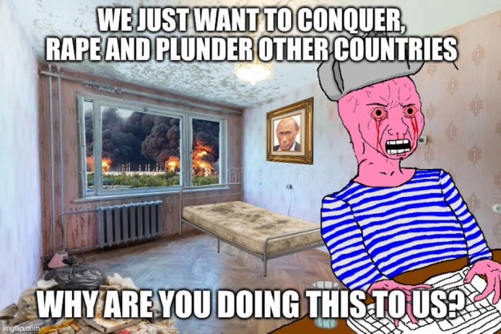 green_snek's tweet photo. These people are legitimately retarded #russiagohome #slava https://t.co/F7Pv84btuJ