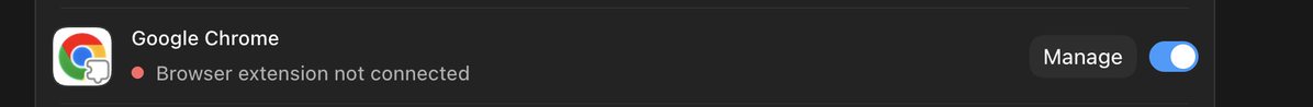 hunter's tweet photo. I think they said Chrome computer use in Codex was fixed in an update yesterday but no matter how many times I reinstall the plugin it’s still telling me it’s not connected? https://t.co/s0Lho7Si1k