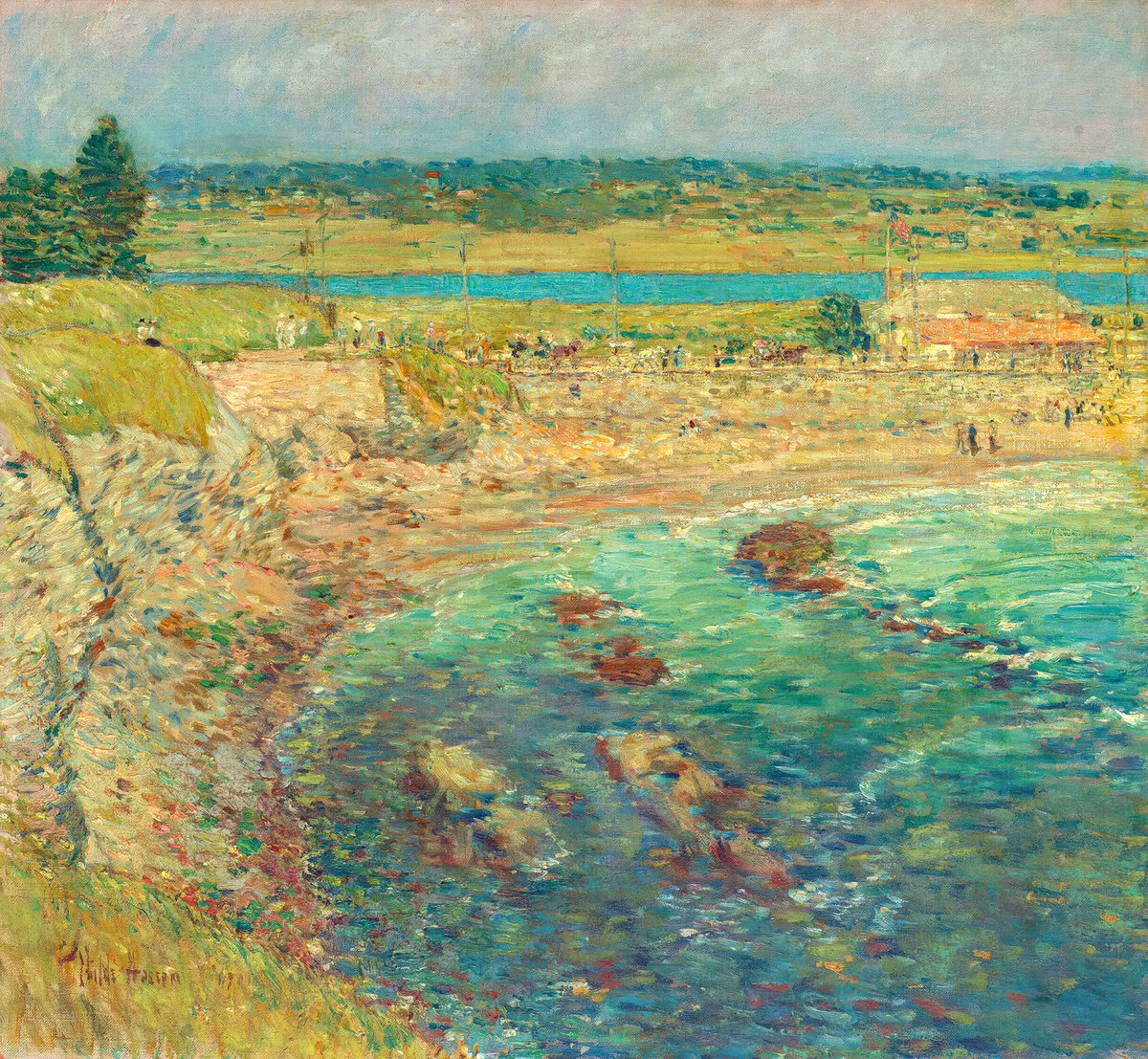 NovemaDigital's tweet photo. Childe Hassam - Bailey's Beach, Newport, R.I. (1901) https://t.co/Ho6lD6XdU4