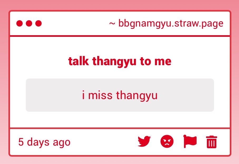 bbgnamgyu's tweet photo. I Also miss thangyu. Every day https://t.co/LDVM3rRFfG
