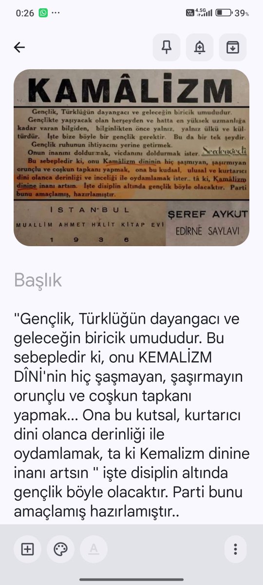 haliserdogan07's tweet photo. @ajansmuhbir1923 M.kemalin kurduğu sistem KAMÂLİZM dir.. KAMÂLİZM bir dindir.. bir insan hem KAMÂLİZM DÎNİnin mensubu hem İslam dininin mensubu olması çelişkidir.. A. Nesin ya haindir ya ahmaktır diyor..
Toplumun 4 temeli vardır.. hangi sistem bu 4 alana hali ise kendi insan tipini yetiştirir.. https://t.co/wa1UA5BzWu