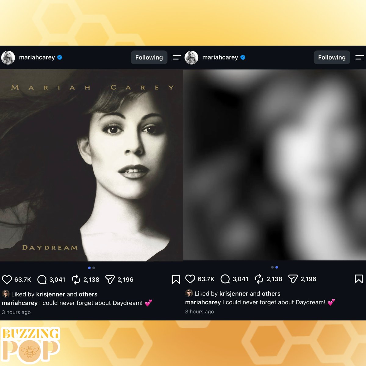 BuzzingPop's tweet photo. Mariah Carey seemingly teases a 30th anniversary edition of ‘Daydream’ in new cryptic post. 👀 https://t.co/XrB8Voo3nN