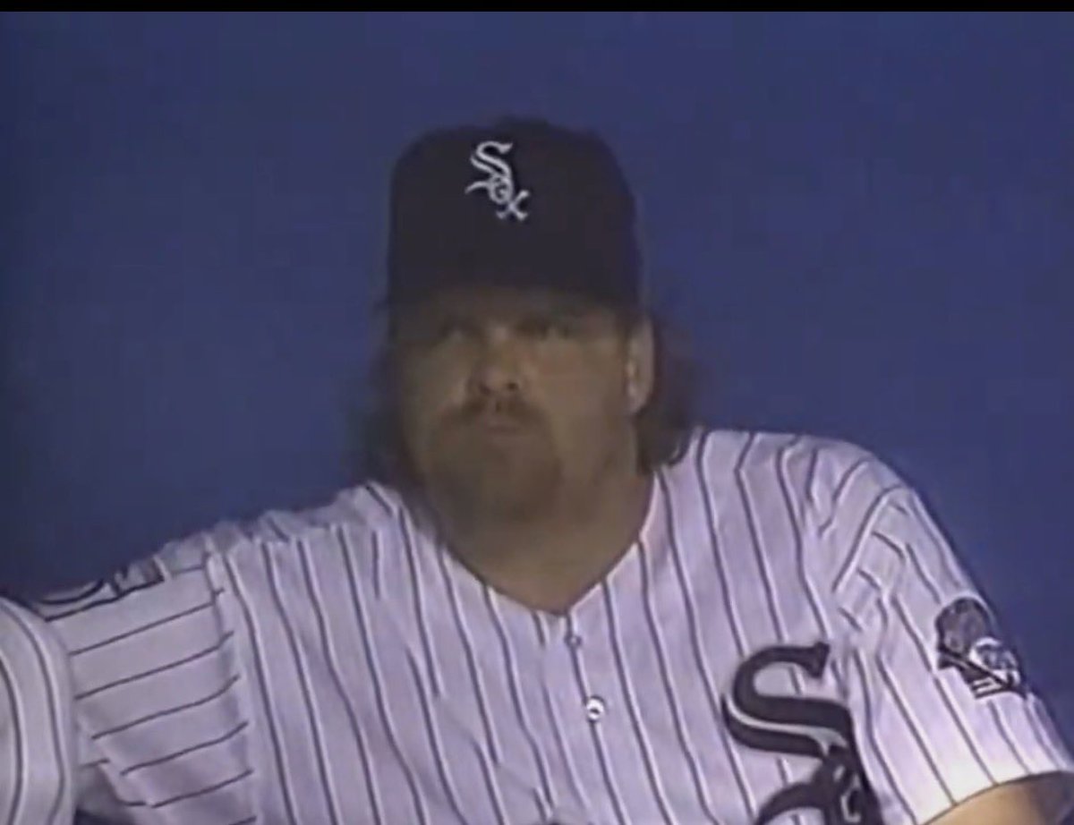 mlb90s's tweet photo. John Kruk during his time with the White Sox. (1995) https://t.co/gA05veD7QD
