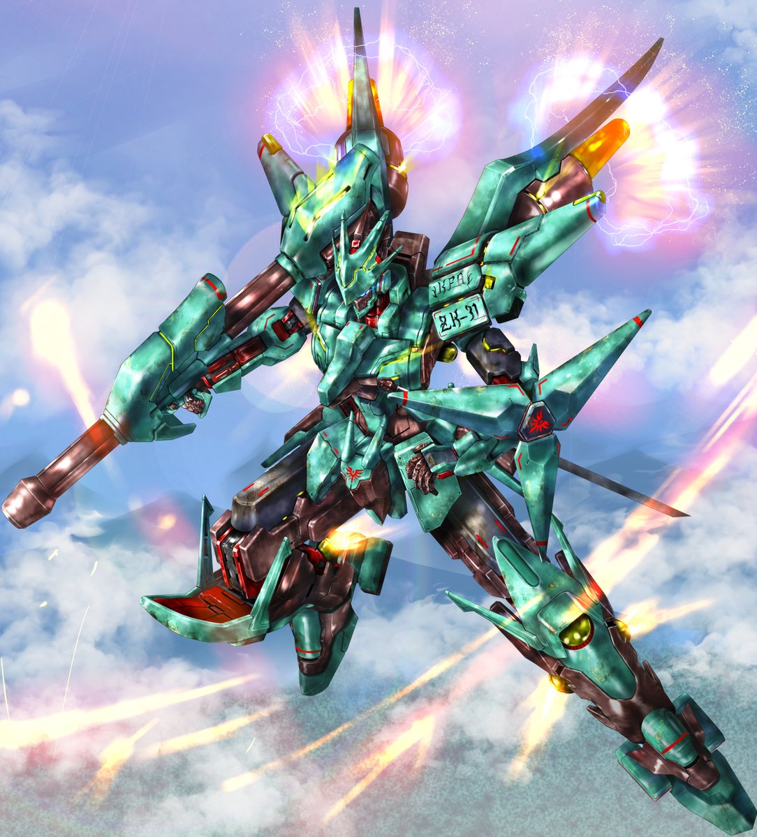 nikobear6's tweet photo. 完成しました。
オリジナル小説『機導大戰ライデンシャフト』に 登場予定の強襲機「ゼクウ改」です。 https://t.co/Qyk0ylwVkL