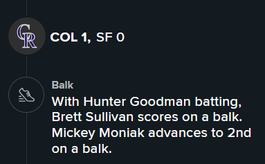 smite_mii's tweet photo. not even gameday knows whats happening (moniak was batting during the balk) https://t.co/pBAwHrlgMa