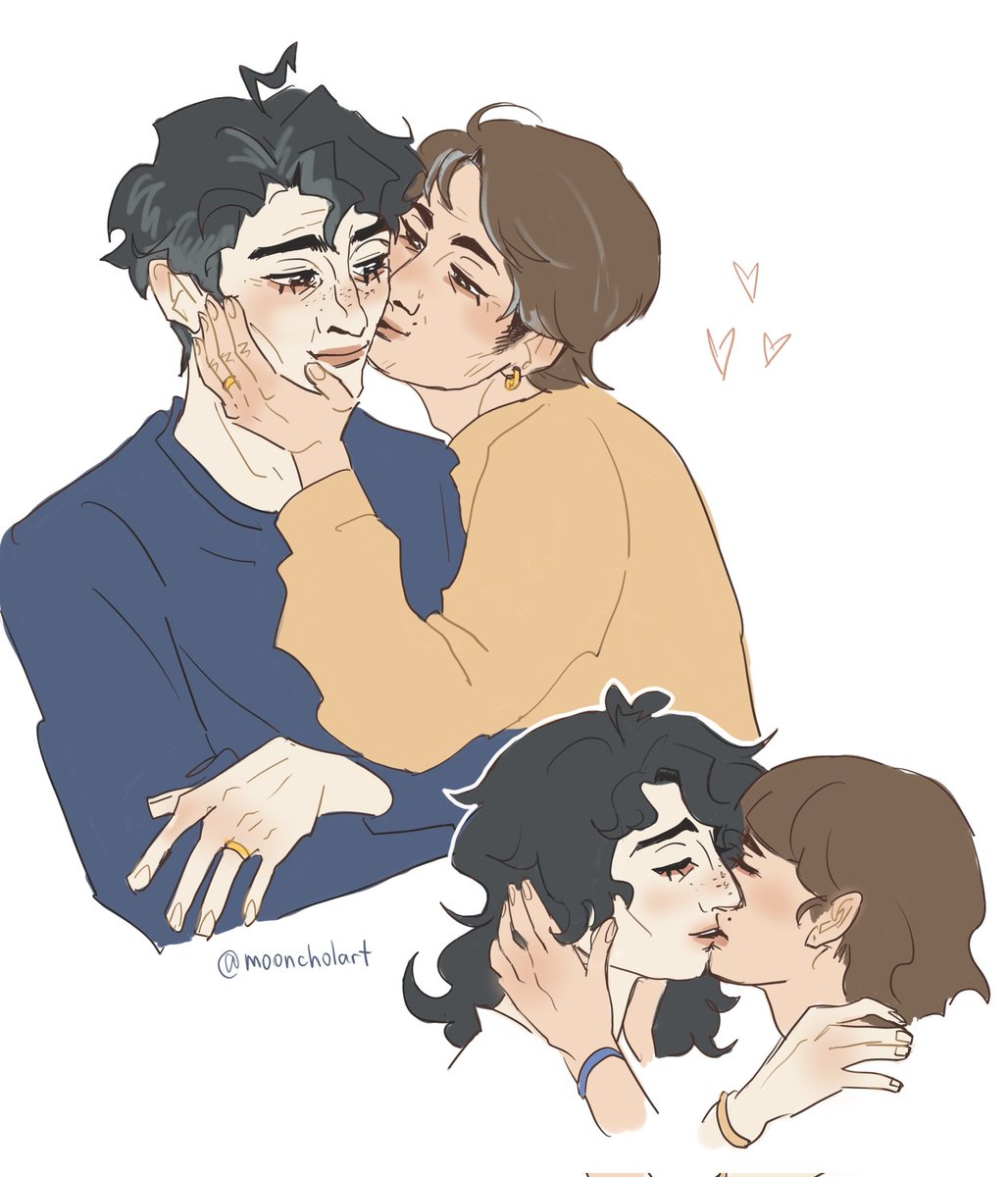 mooncholart's tweet photo. A lot of kisses with some #byler variants https://t.co/FWm2DNUWCP