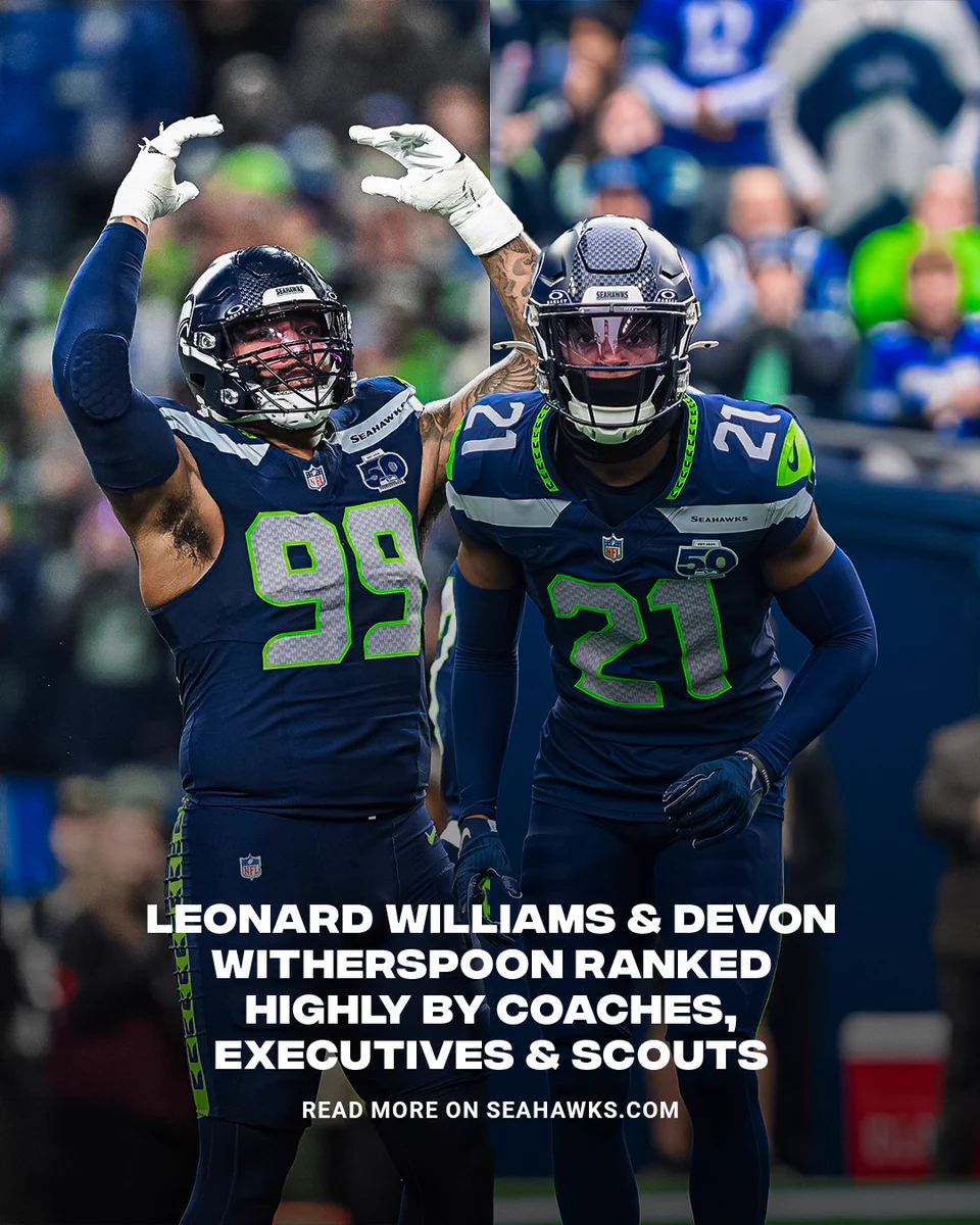 Seahawks Leonard Williams & Devon Witherspoon Ranked Highly By Coaches, Executives & Scouts